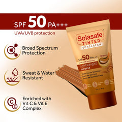 Solasafe Tinted Bronze Sunscreen SPF 50 PA+++, 40 gm