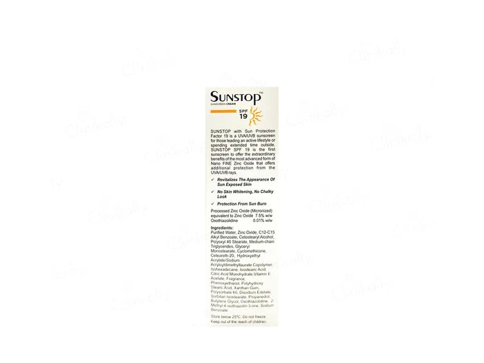 Sunstop 19 Cream SPF 19, 60 gm