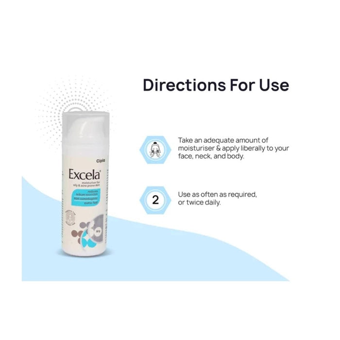 Excela Moisturiser for oily & acne prone skin, 50gm