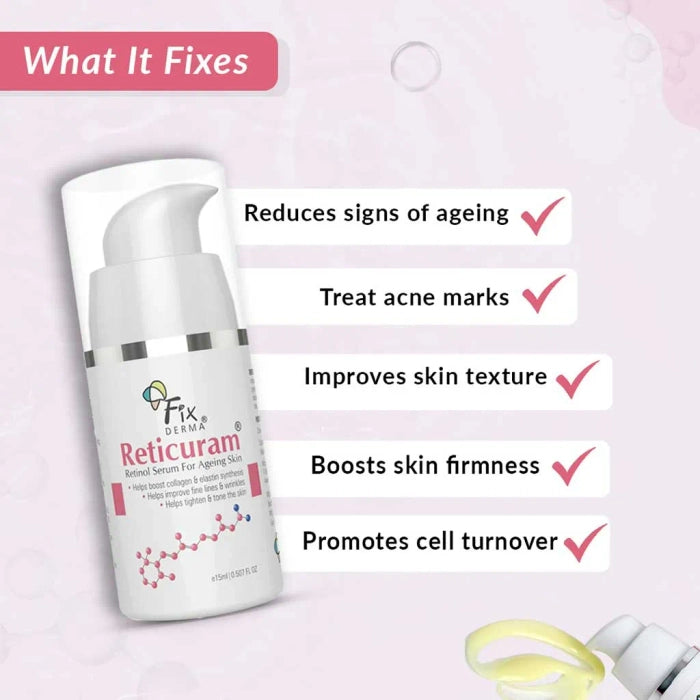 Fixderma Reticuram Retinol Serum For Ageing Skin, 15ml