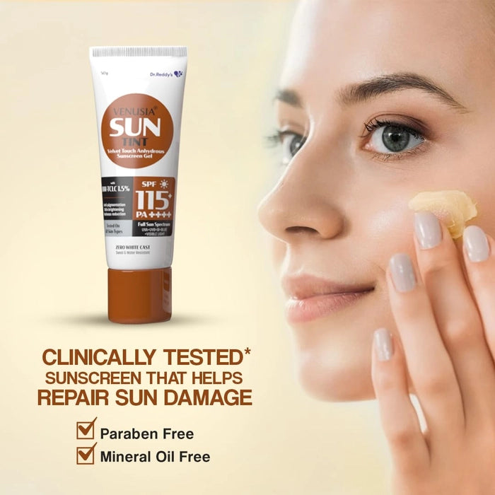 Venusia Sun Tint Velvet Touch Sunscreen Gel SPF 115+ PA++++