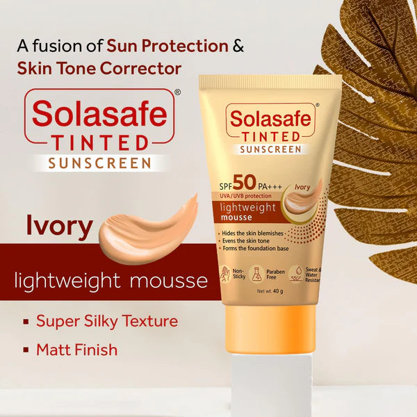 Solasafe Tinted Ivory Sunscreen SPF 50 PA+++, 40gm
