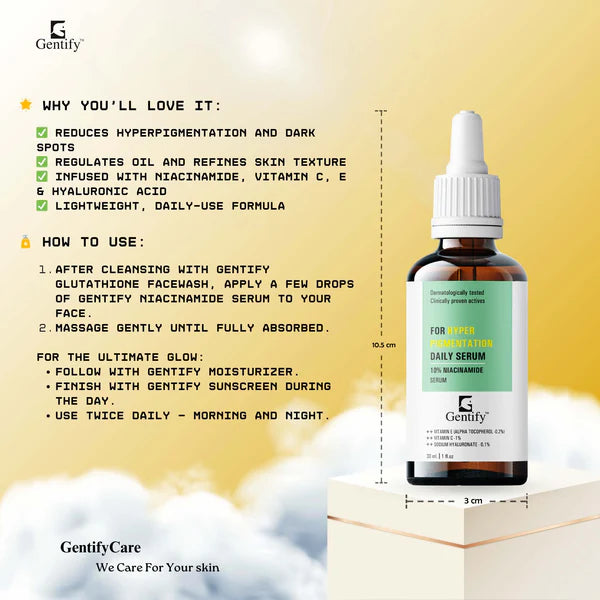 Gentify Care Niacinamide 10% Serum with Vitamin C, E & Hyaluronic Acid