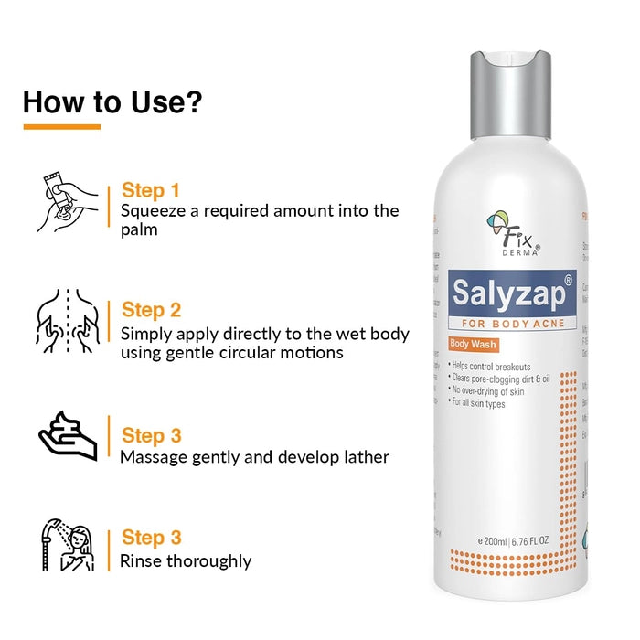 Fixderma Salyzap Body Wash For Acne, 200ml