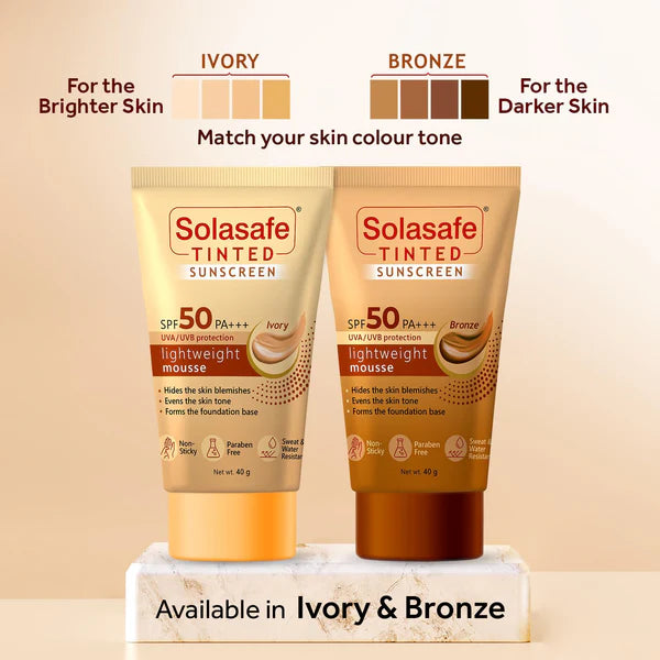 Solasafe Tinted Ivory Sunscreen SPF 50 PA+++, 40gm
