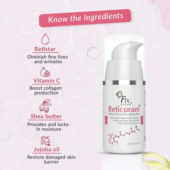 Fixderma Reticuram Retinol Serum For Ageing Skin, 15ml