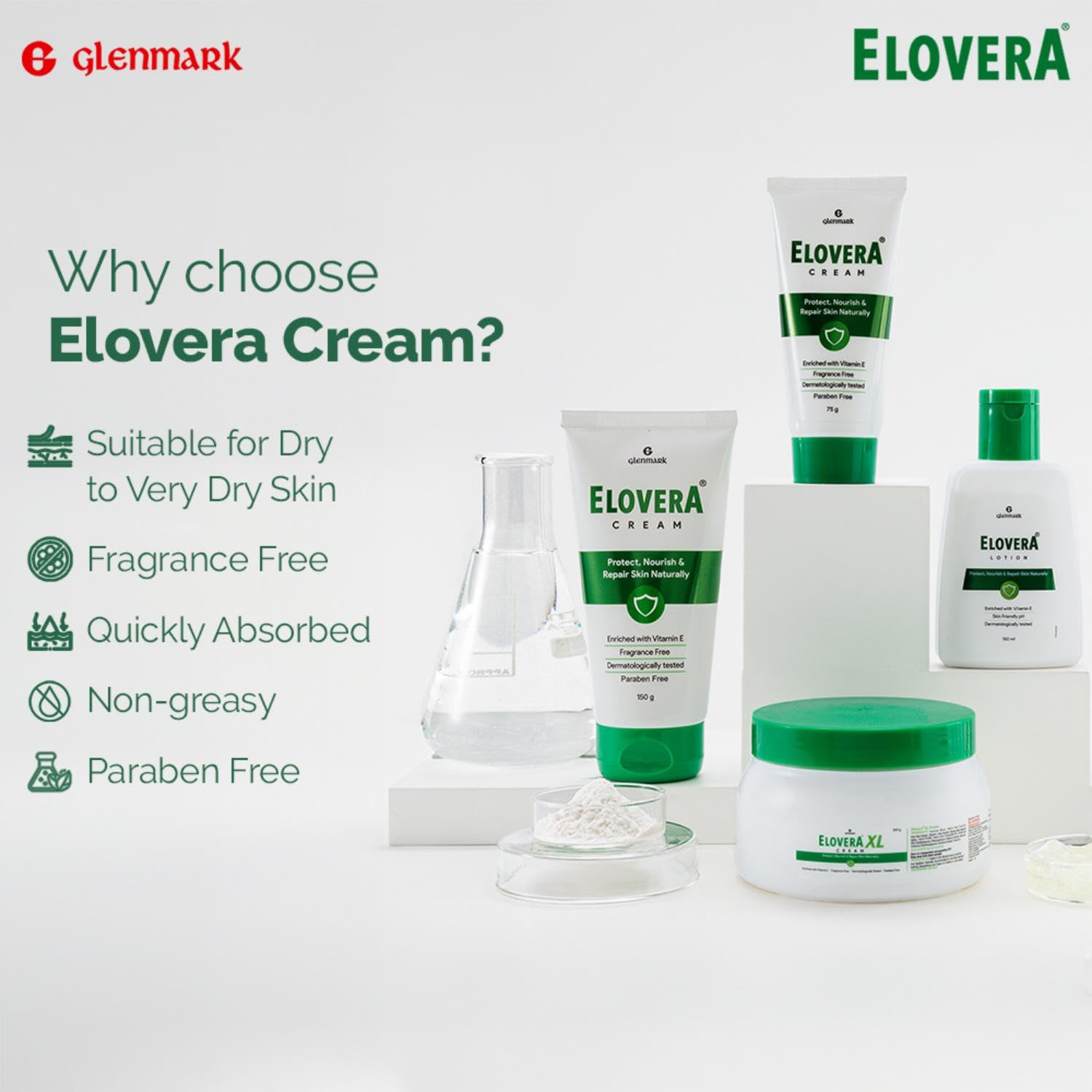 Elovera Daily Moisturising Cream for Dry Skin with Aloe Vera & Vitamin E | Protects, Nourishes and Repairs the Skin