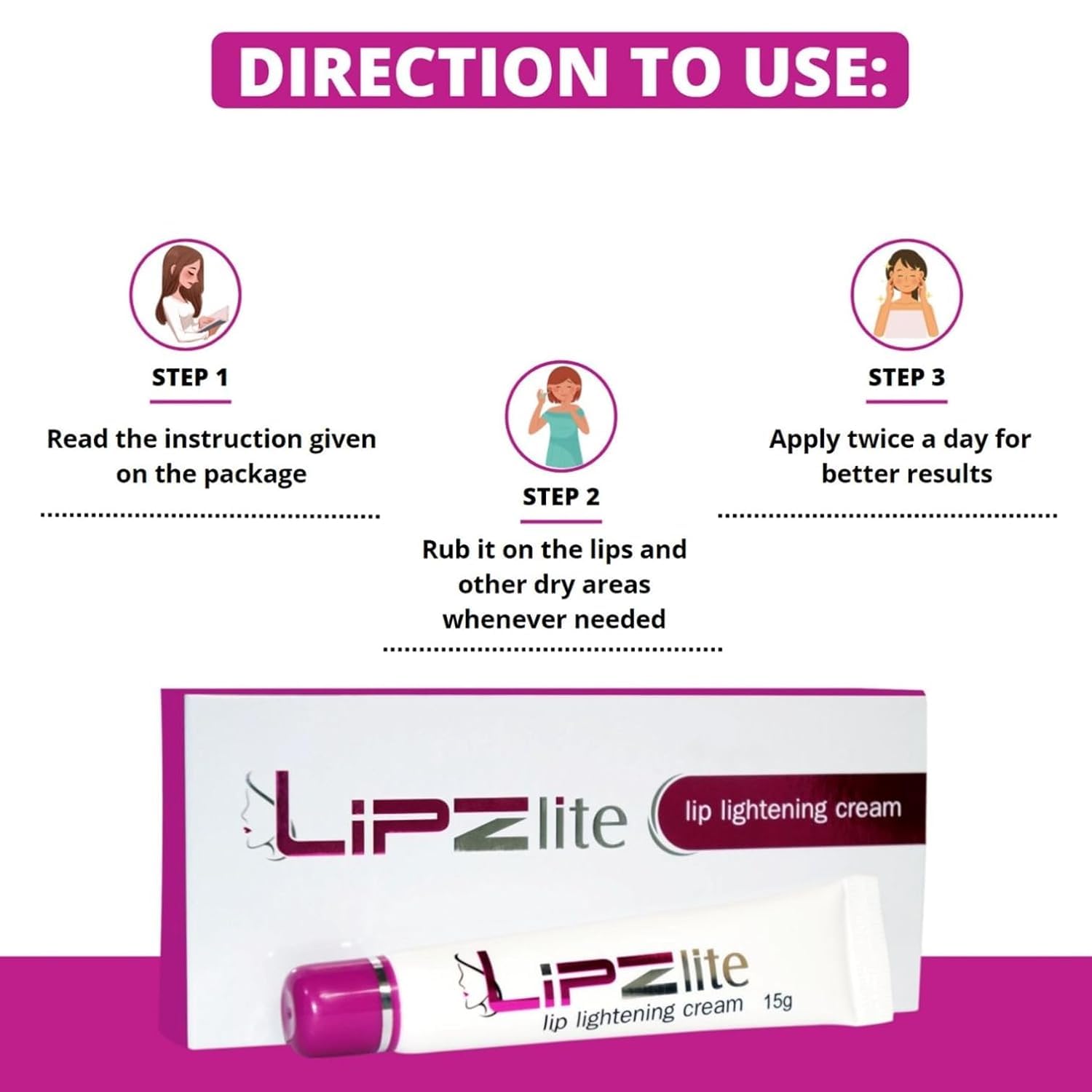 Lipzlite Lip Lightening Cream, 15 gm