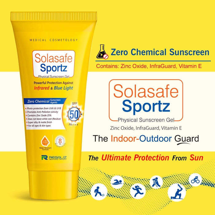 Solasafe Sportz Physical Sunscreen Gel SPF 50+ PA+++