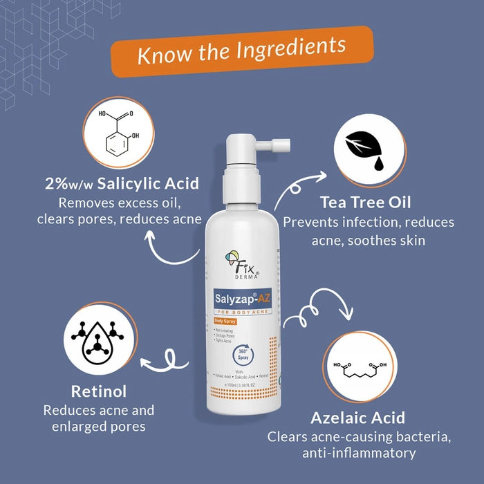 Fixderma Salyzap-AZ Body Spray, 100ml