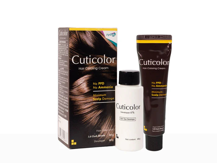 Cuticolor Hair Coloring Cream Dark Brown 3.0, 120 gm