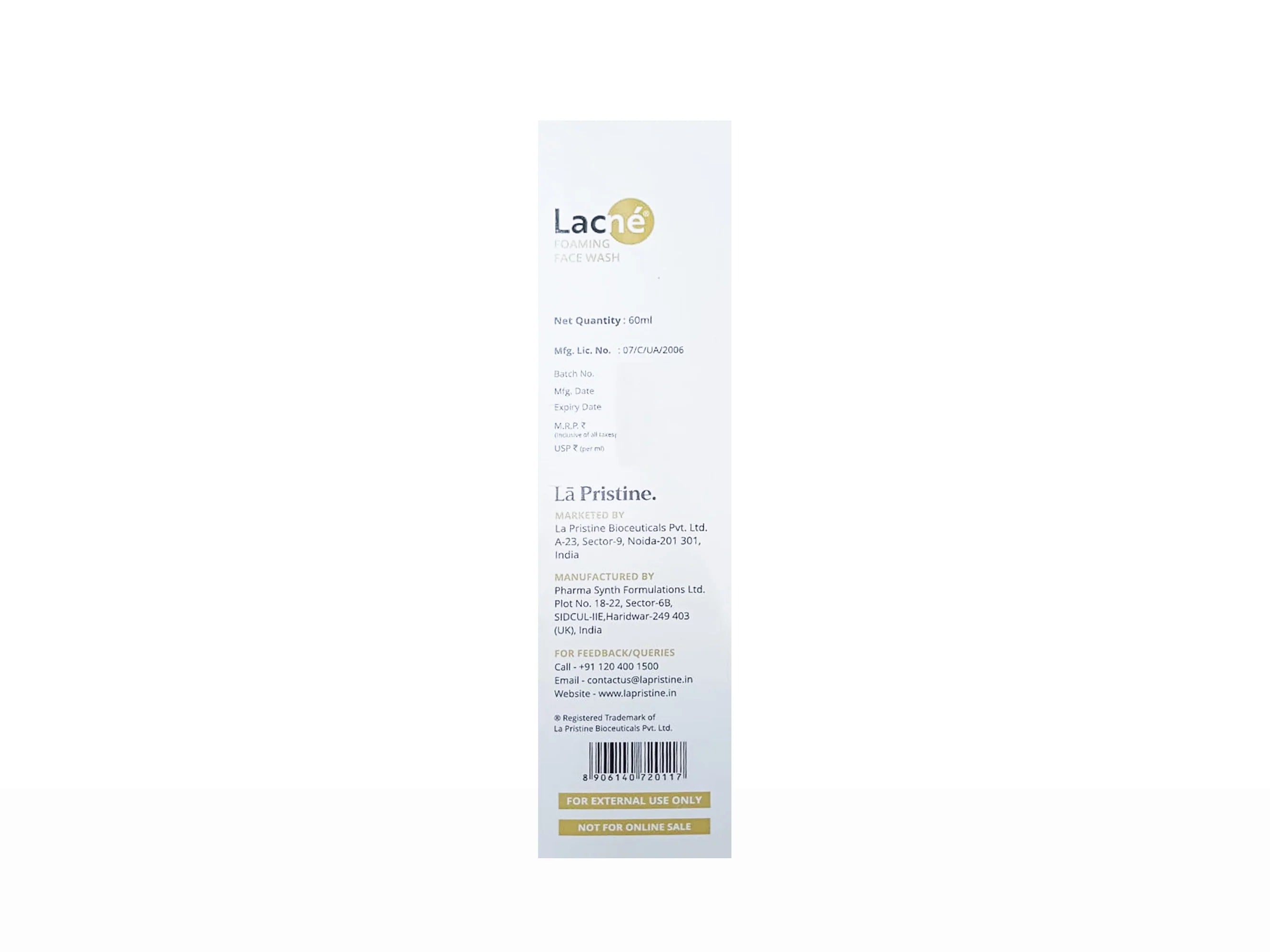Lacne Foaming Face Wash, 60ml