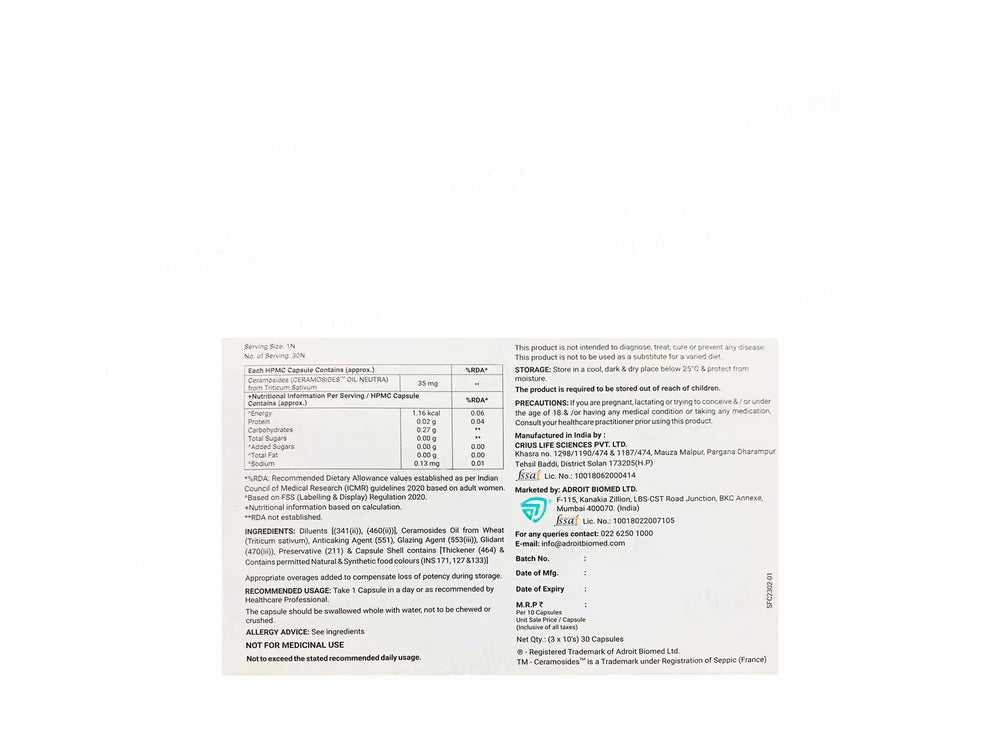 SkinFay Oral Moisturizer Ceramosides Capsule