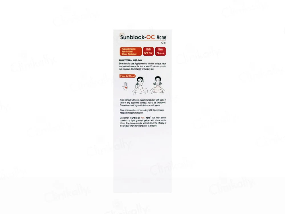 Sunblock-OC Acne Matte Sunscreen Gel SPF 55+ PA+++