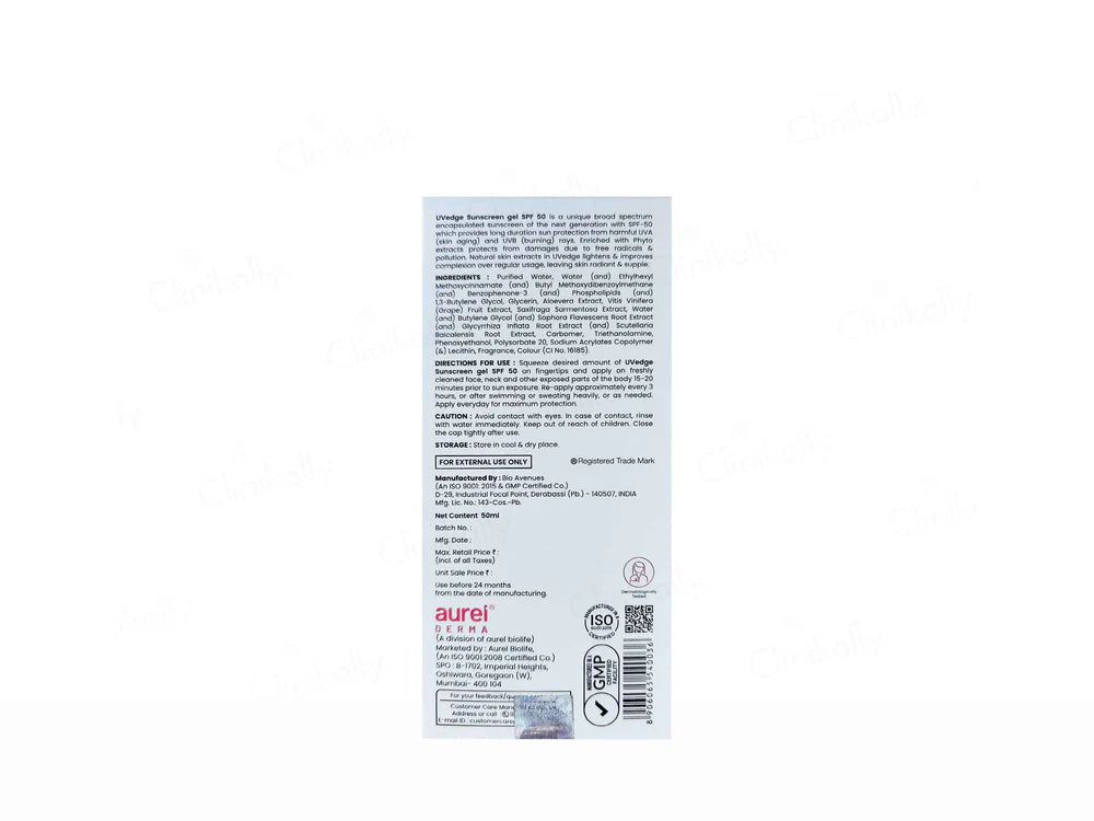 UVedge Sunscreen Gel SPF 50 PA+++