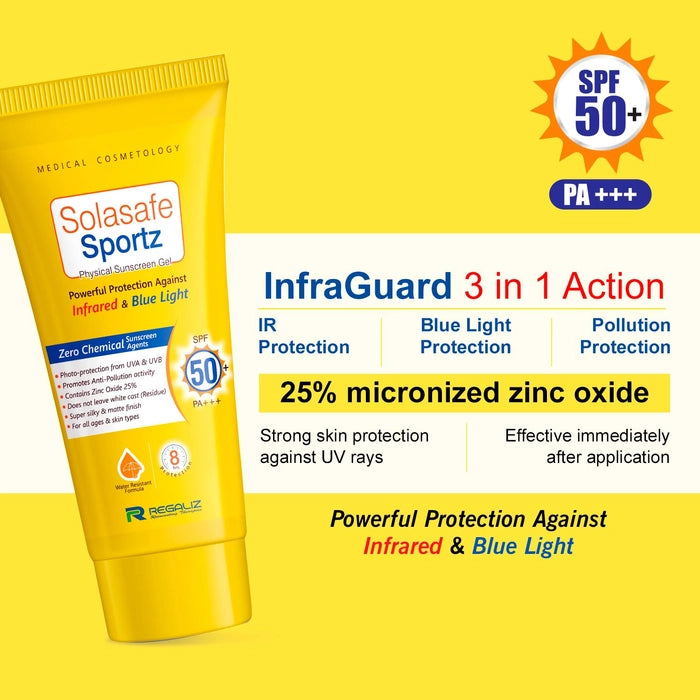 Solasafe Sportz Physical Sunscreen Gel SPF 50+ PA+++