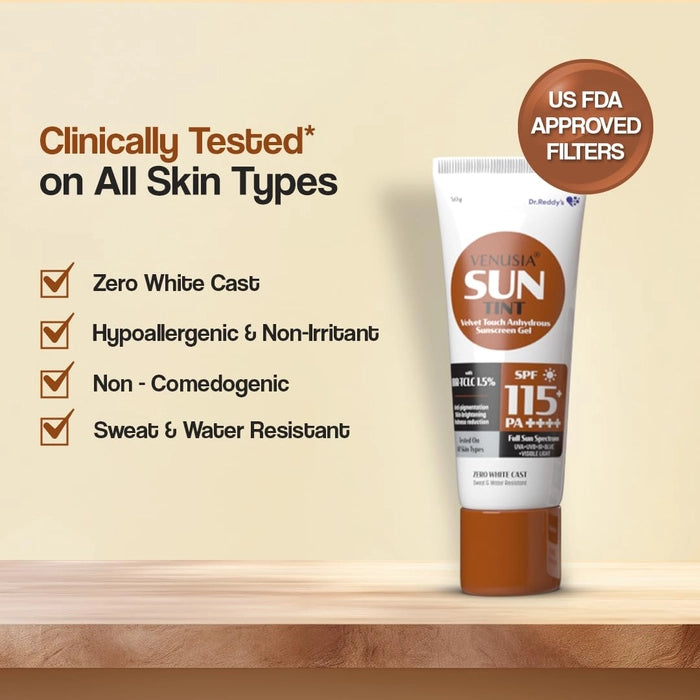 Venusia Sun Tint Velvet Touch Sunscreen Gel SPF 115+ PA++++