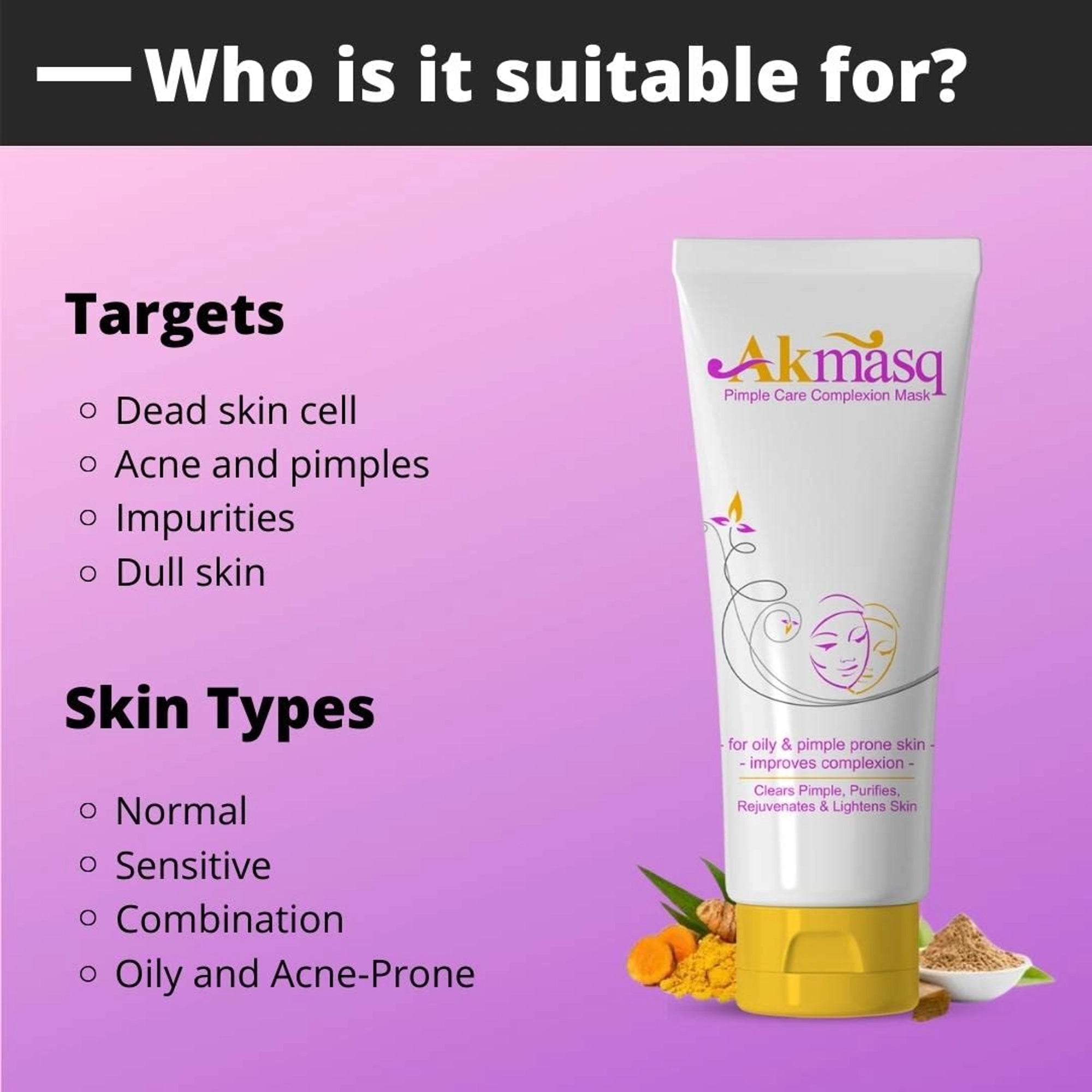 Akmasq Pimple Care Complexion Mask, 75 gm