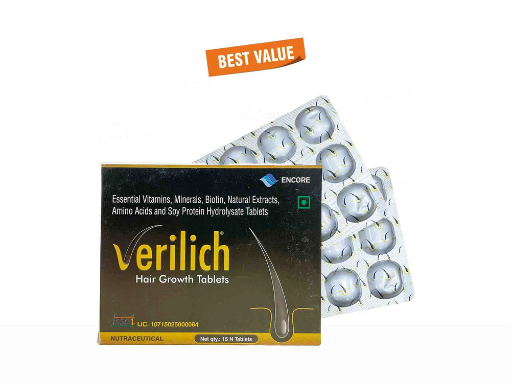 Verilich Hair Growth Tablet - Chocolate Flavour